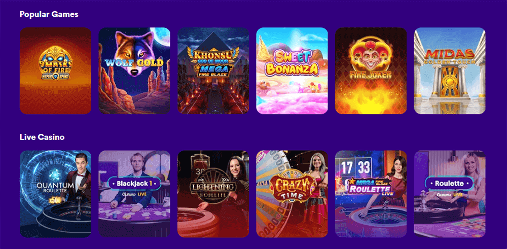Variety of games at Casumo Casino