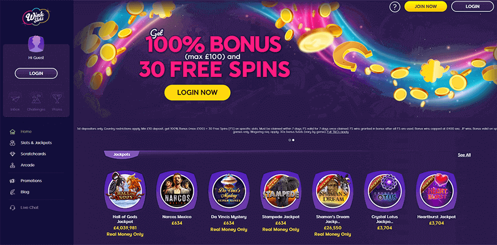 Wink Slots Casino official site