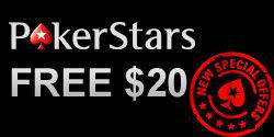 Get a $20 instant bonus when you make a $10 deposit at PokerStars