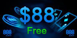 888 Poker free $88 sign up no deposit bonus