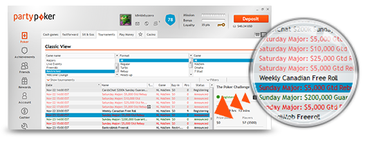 Sunday Majors PartyPoker