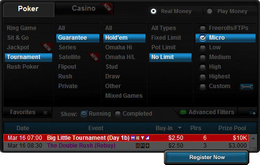 Big Little Tournament on Full Tilt Big Little Tournament on Full Tilt