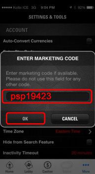 How to enter the PokerStars marketing code from your mobile during the registration