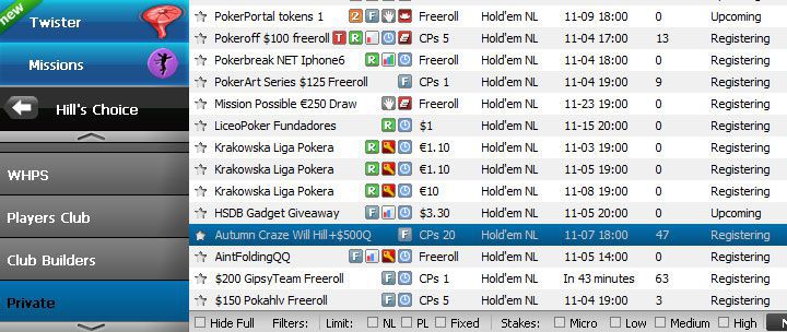 Autumn Craze Tournament Series at William Hill Autumn Craze Tournament Series at William Hill