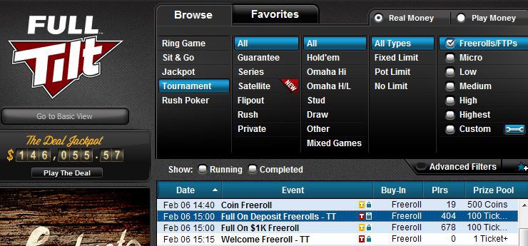 Full On Freerolls at Full Tilt Full On Freerolls at Full Tilt