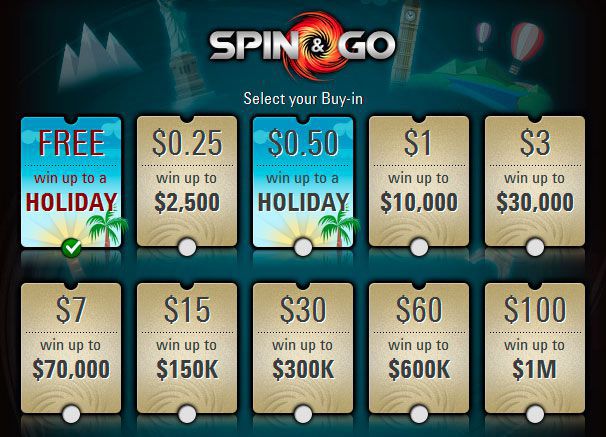 Spin & Go on Holiday tourneys at PokerStars lobby