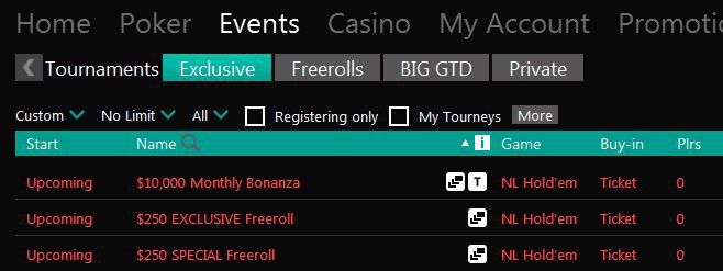 Exclusive freerolls in Titan Poker lobby