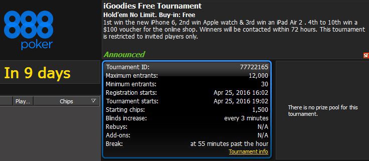 888 Poker Min Deposit