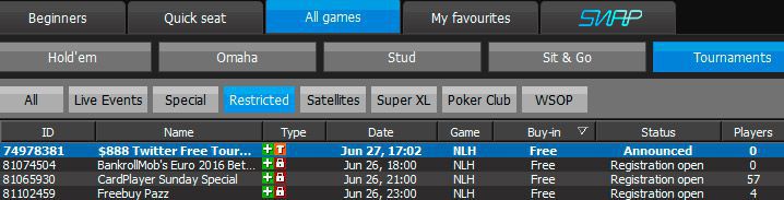 888 Poker Free Tickets