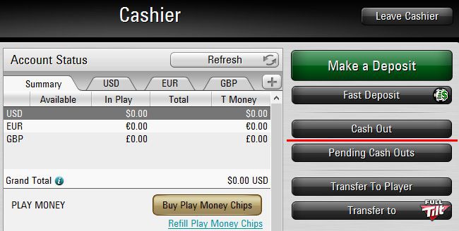 How to withdraw money from PokerStars