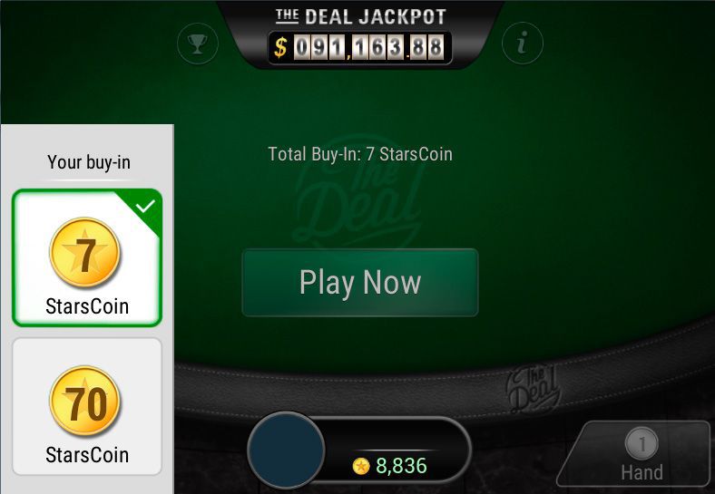 PokerStars The Deal buy-in selection