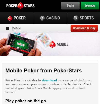 pokerstars mobile download