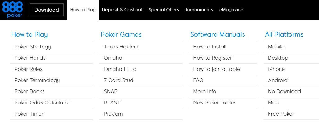 Guide on how to play poker on 888poker.com