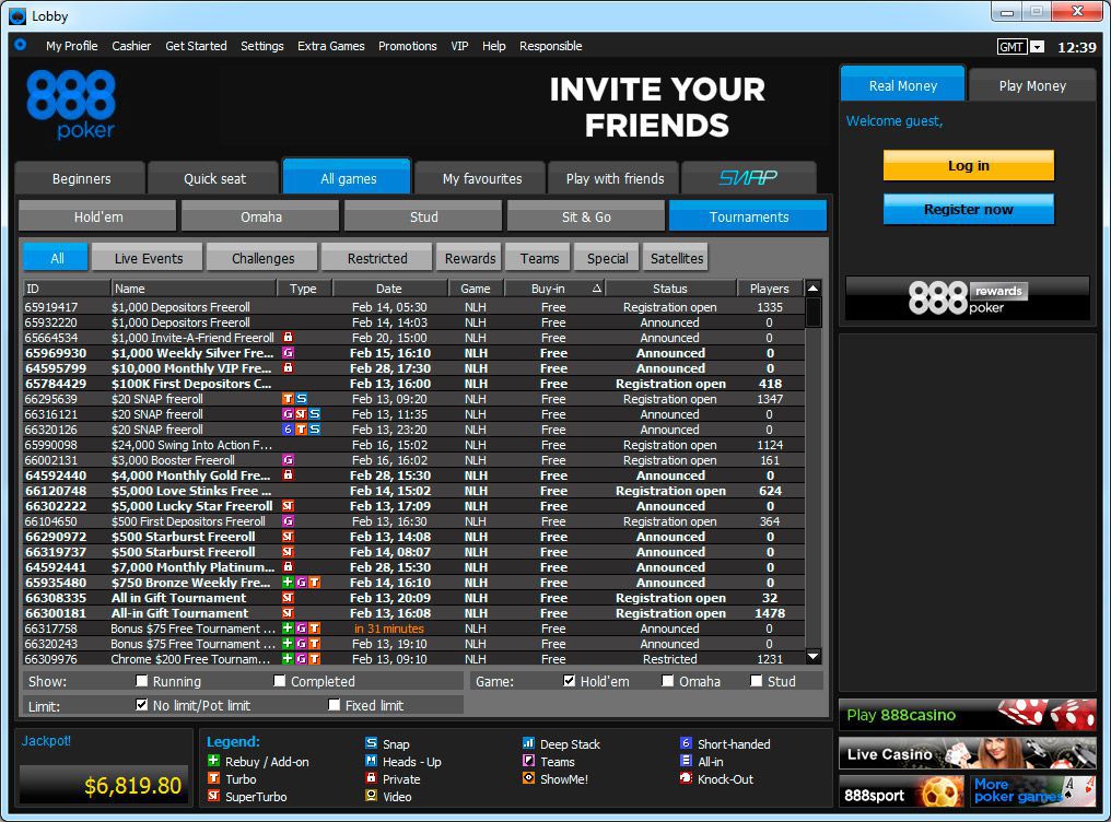 888 Poker USA free downloads