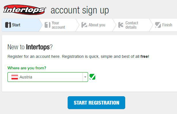 Intertops account sign up